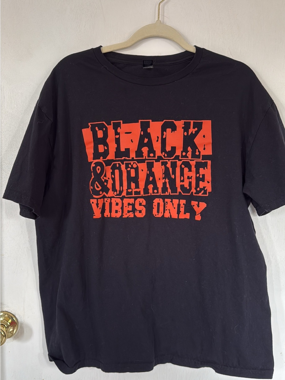 Black & Orange Graphic Tee - Vibes Only